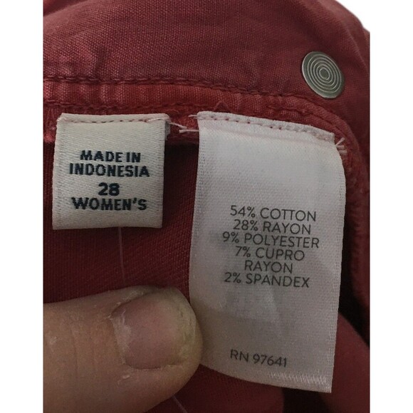 J Jill Denim Jeans Women's Size 28 W Cherry Red Authentic Fit Cropped - Picture 8 of 9